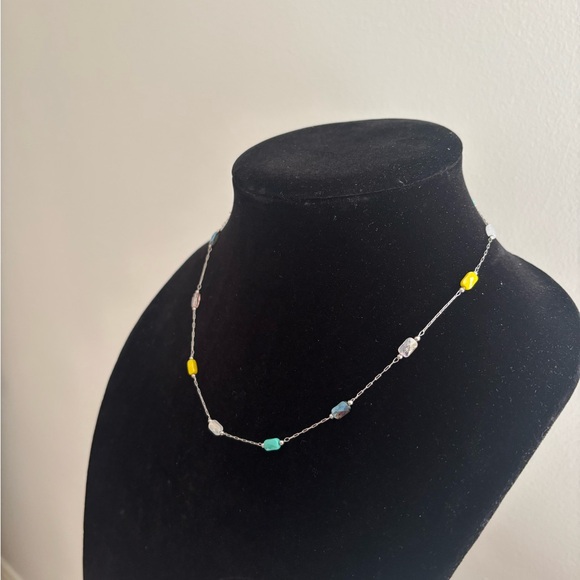 Multicolor Bead Station Necklace - Women Jewelry - Picture 4 of 5